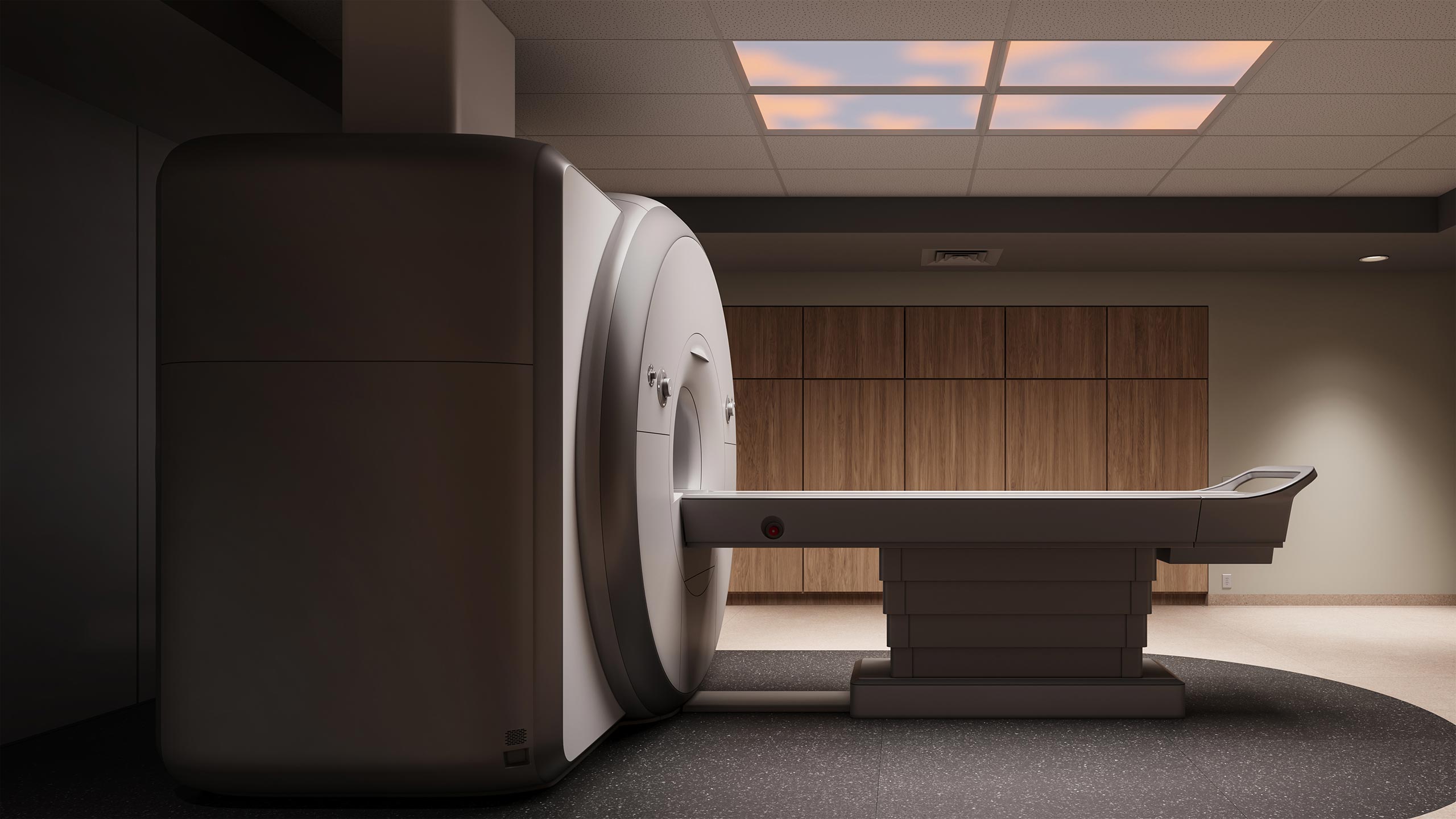 MRI room with Nightingale dimmed sky lighting