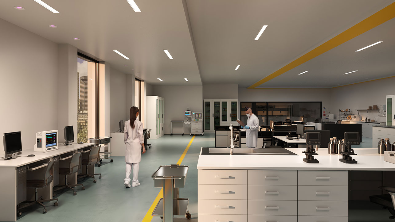 Bright laboratory illuminated by HSTL from Nightingale